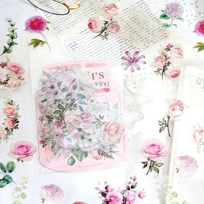 Obujopal 600 Pcs Natural Botanical Flower Stickers, Wildflower Stickers for Scrapbooking Junk Journal Notebook Diary Planner Letter Envelope Water Bottle Phone Case Craft Decoration (Set of 6)