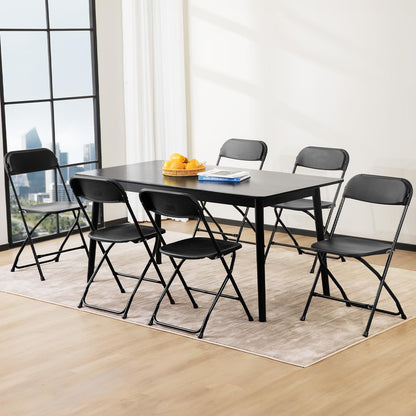DUMOS Folding Chairs Sets of 10, 330lbs Plastic Stackable Portable Patio Dining Sets, Fold Up for Indoor Outdoor, Camping, Garden, Party, Meeting, Black