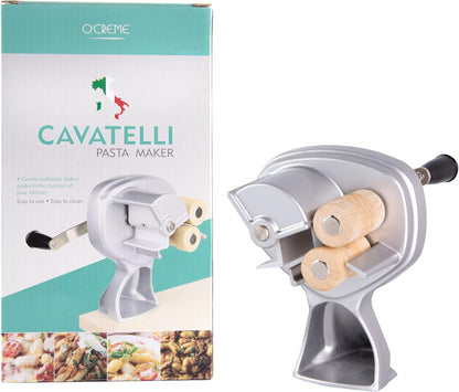 O'Creme Cavatelli Pasta Maker Original Italian Pasta Roller Pasta Maker Machine Non-Stick Coating Wooden Rollers
