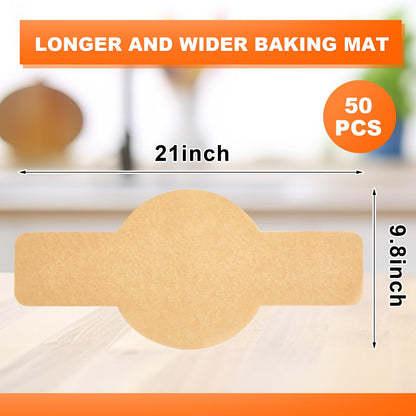 Marspark 50 Pcs Parchment Paper for Sourdough Baking, Bread Sling - Dutch Oven Liner, Pre-Cut Parchment Baking Supplies for Easy Dough Transfer (Round)
