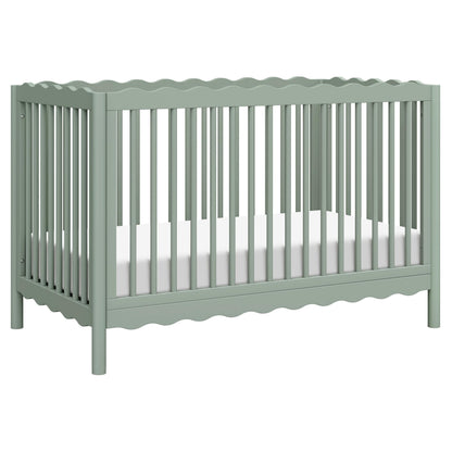 Babyletto Swell 4-in-1 Convertible Crib with Toddler Bed Conversion Kit in Light Sage, Greenguard Gold Certified, Made of 100% Solid Wood