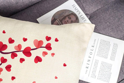 4TH Emotion Valentines Day Throw Pillow Covers, 18x18 Set of 4 Red Love Heart Cushion Cases for Home Decor