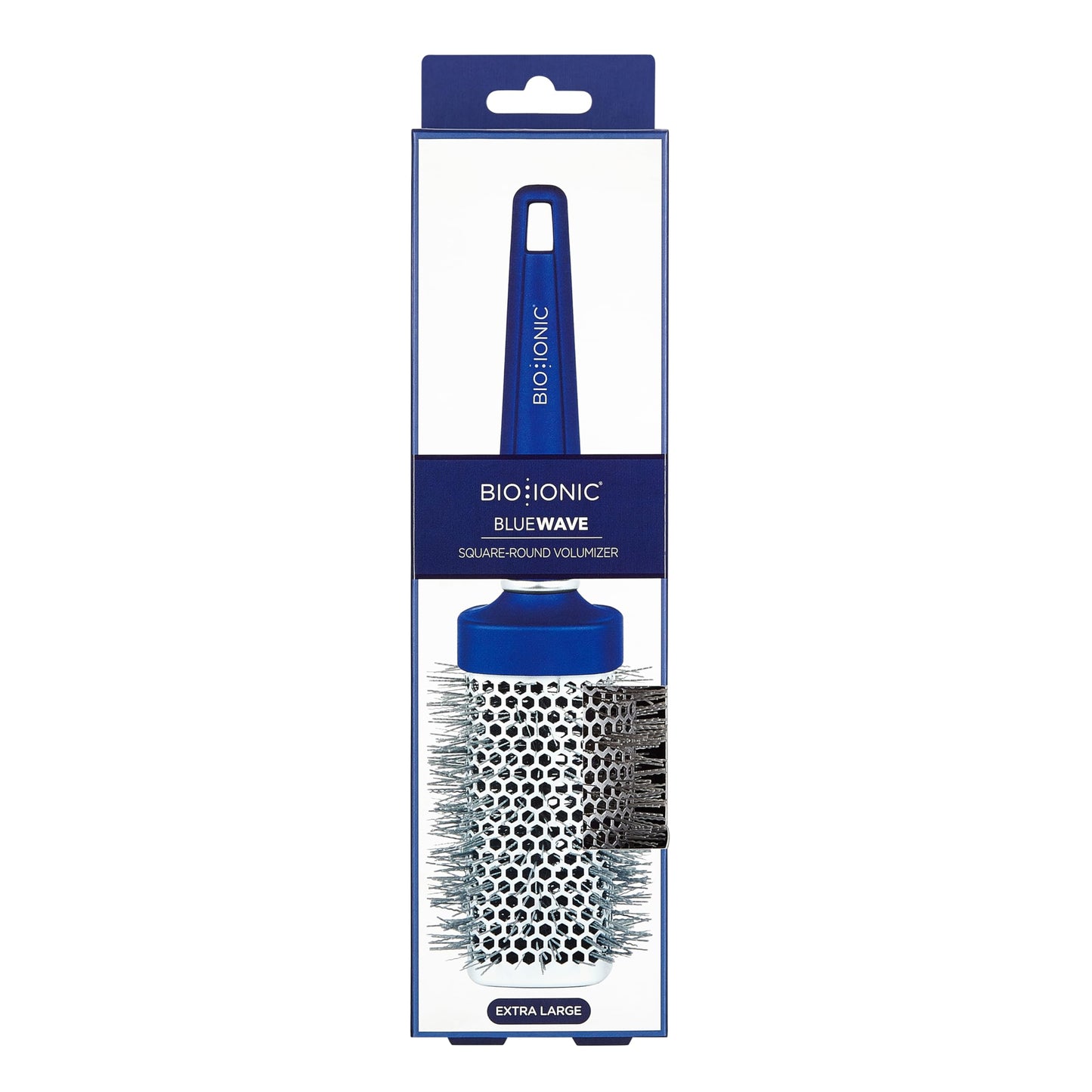 Bio Ionic BlueWave Conditioning Square-Round Brush – Create Volume & Smooth Hair Quickly, Crimped Bristles Add Root Tension, Styling Brush For Bouncy Blowouts, All Hair Types & Textures