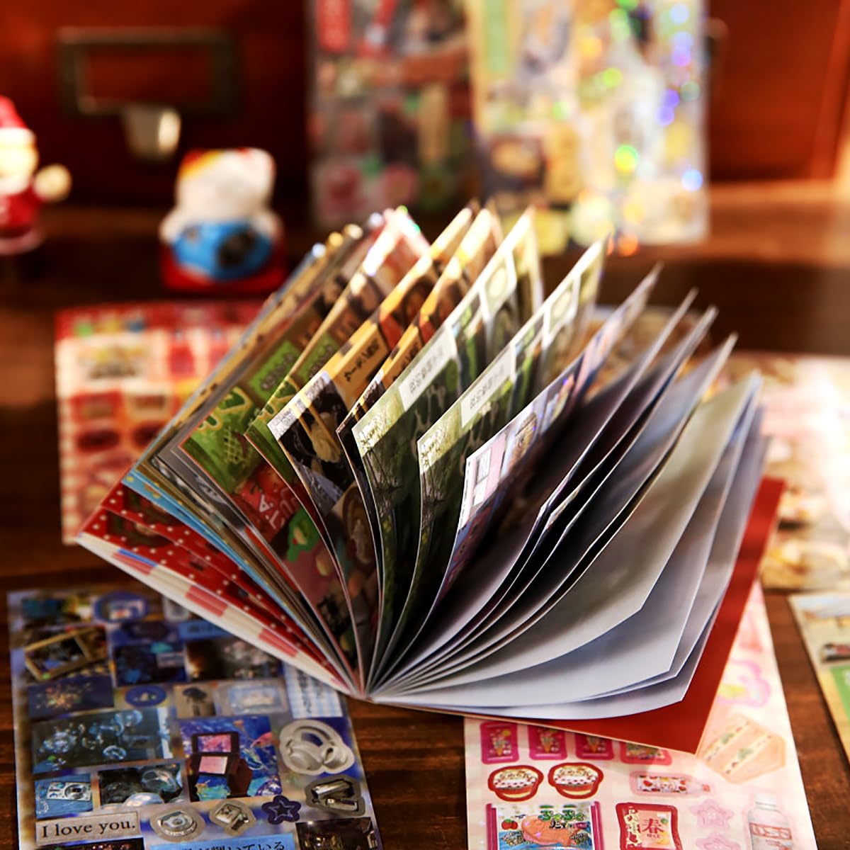 Japanese Kawaii Sticker Book 2 Pack, Die-Cut Cute Food & Manga Style Aesthetic Stickers for Journaling, Scrapbooking, Planners, Junk Journal Supplies (A+B)