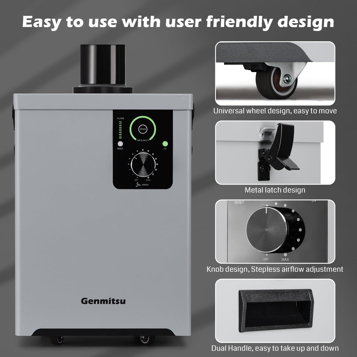Genmitsu L8 20000mW Laser Engraver+MD18 Rotary Roller, MD19 Flat Rotary Roller, MD13 MD13 Smoke Purifier, Laser Safety Class 1