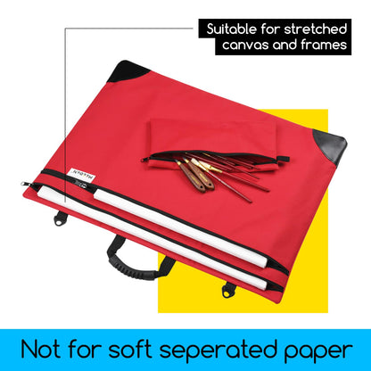 MEEDEN Soft Art Portfolio Bag: 20 X 26 Inch Light Weight Portfolio Canvas Case with Detachable Shoulder Strap -Waterproof 600D Oxford Carrying Storage Case for Canvas, Artwork, Sketching - Red