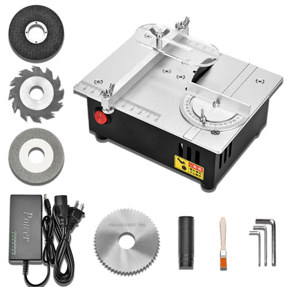Precision Mini Electric Table Saw, DIY Hobby Handmade Woodworking Bench Cutting Machine Adjustable Cut Depth Small Desktop Saw for Miniature Wood Craft (Regular style)