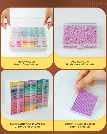 YBUTVY Diamond Art Trays with Lids, 30PCS Diamond Painting Trays with Lids ＆ Diamond Painting Storage, Diamond Painting Accessories for Diamond Art Beads (1 Pack)