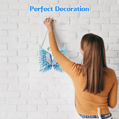 GHHKUD Wings Diamond Art Hanging Kit for Adults, DIY Double Sided Diamond Painting Hanging Kits Adults, Special Shaped Acrylic Ornaments Pendants for Window Home Garden Wall
