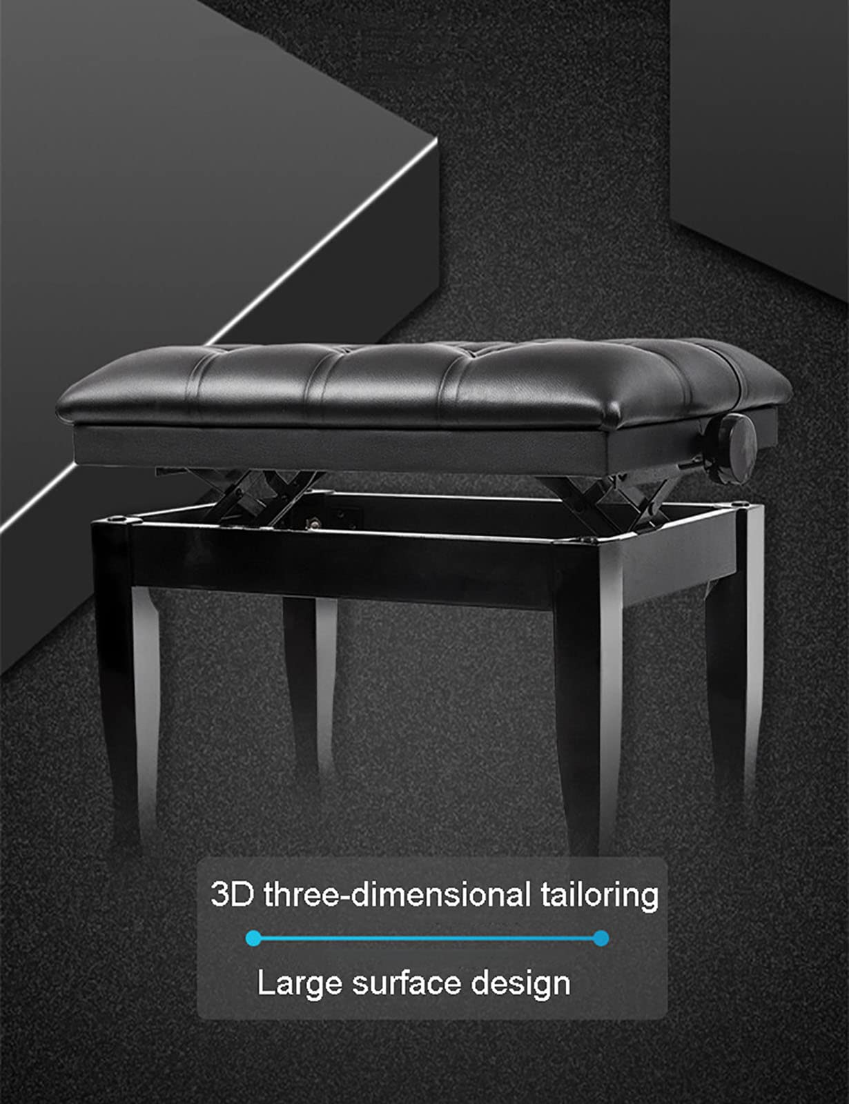 GAZOGJ Piano Stool,Dressing Table StoolGenuine Leather Keyboard Bench Piano Stool,Height Adjustable Piano Bench with Storage Compartment,58 x 41 x 48-58CM,Mahogany
