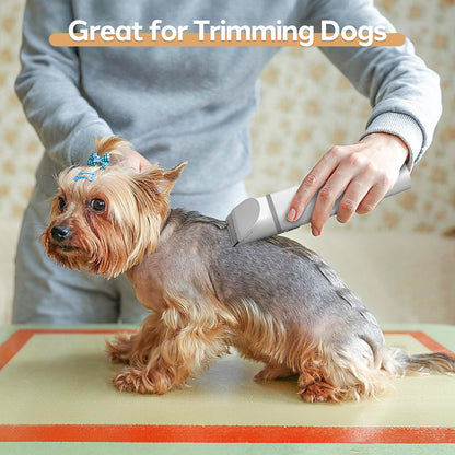 Masagotti Dogs Hair Clippers Grooming Kit with Nail Grinder, 4 in 1 Cordless Electric Trimmer Low Noise USB Pet Clippers for Dogs Cat,Grooming Paws, Eyes, Ears, Face,Matted Hair