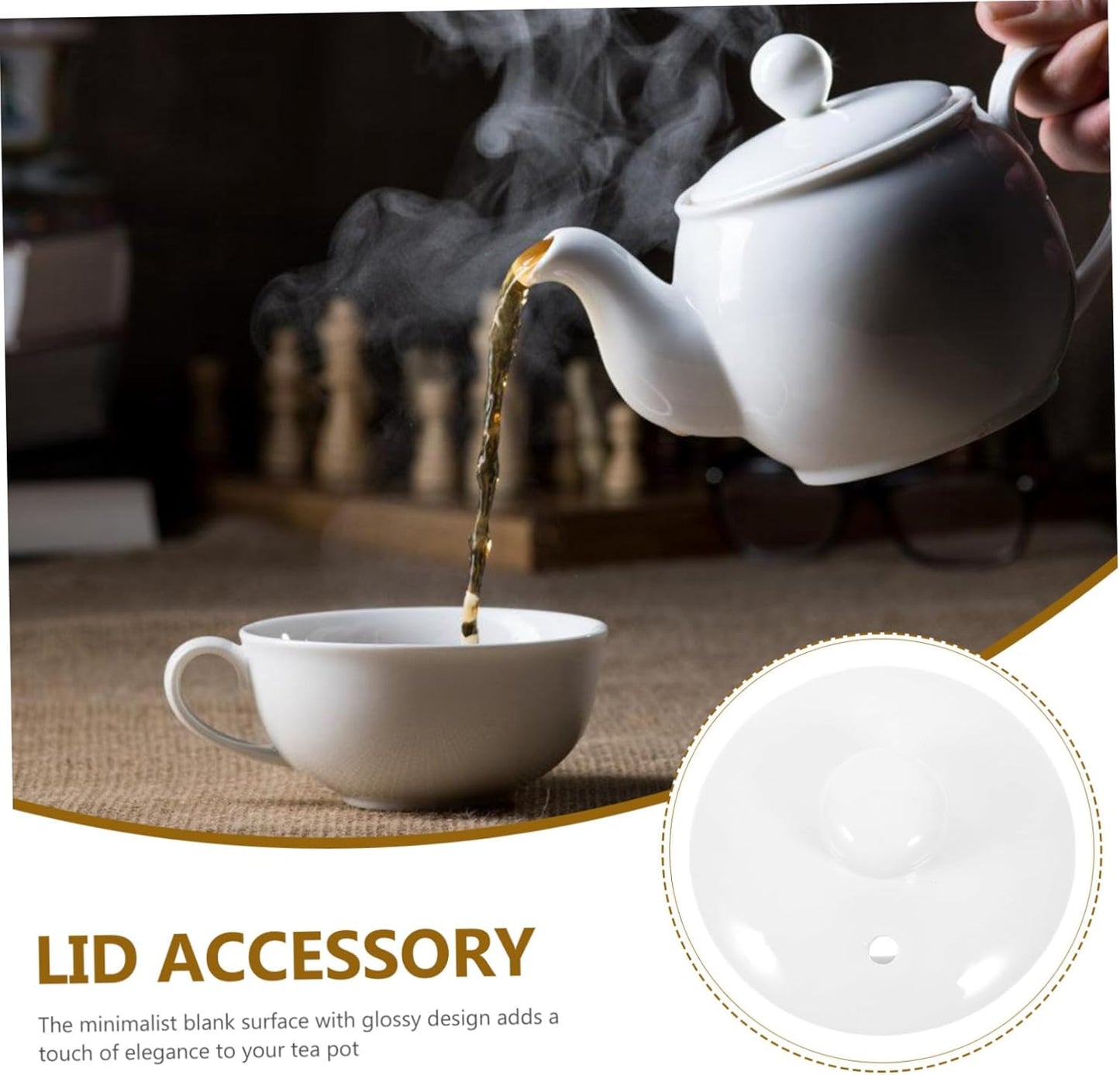 PRETYZOOM Tea Cup Lid Replacement for Tea Kettle, Retro Teacup Cover