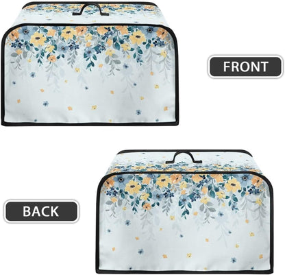Blue Yellow Flowers Slow Cooker Dust Cover - Trendy Air Fryer Cover for Most Kitchen Appliances, Washable