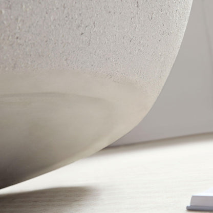 KEIKI 43" Fiberglass Elliptical Matte Coffee Table with Round Edge Design, Modern Style Irregular Center Coffee Table, No Assembly Required, for Living Room, Bedroom, Reception Room, Beige