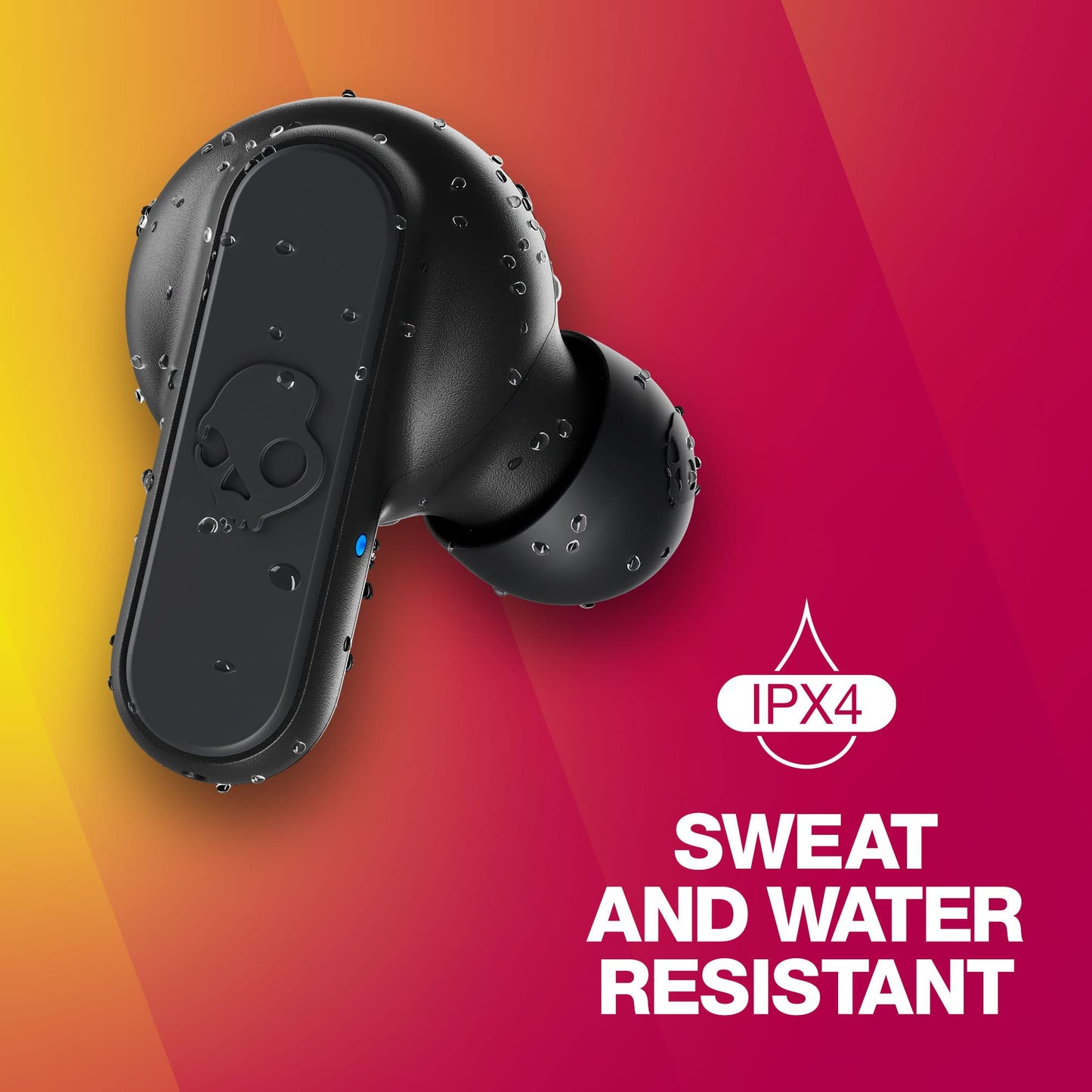 Skullcandy Dime 2 Wireless Earbuds, Bluetooth Headphones, Noise Isolating Fit, Up to 12 Hours Battery, Microphone for iPhone Android, Easy Carry with Integrated Lanyard - True Black