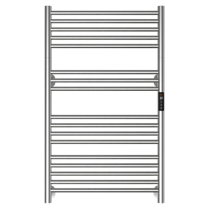 Caldayx High-Density Foldable Heated Towel Rack, Smart Dual-Zone App/Voice Control Towel Warmer Rack, GFCI Plug-in/Hardwired, Wall-Mount, Drill-Free Install, Brushed, CA3-900X550-Ultra-S