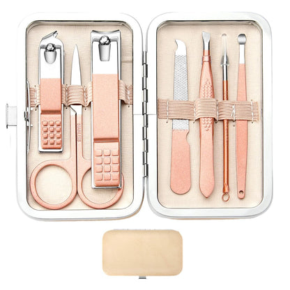 Manicure Set Nail Clipper Set Men Women Nail Clippers Toenail Fingernail Cutters Personal Care Tools Manicure Pedicure Tools with Travel Case Grooming Kit Present for Men Women Family Friends