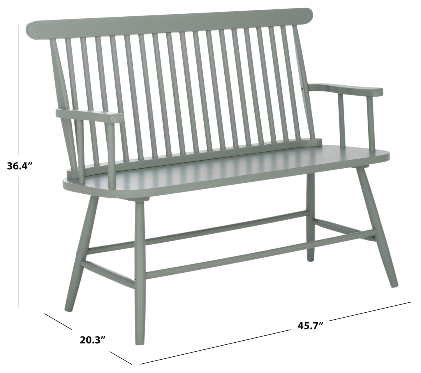 SAFAVIEH Home Collection - Eton Sage Green Solid Wood Bench, Farmhouse Spindle Back Indoor Seating for Entryway or Dining (BCH3300A)