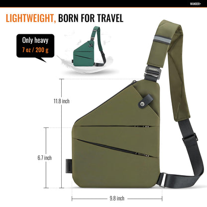 WANDER PLUS® Anti Theft Crossbody Travel Bag for Women Men, Multi-Pocket Crossbody Bag, Slim Sling Bag with Adjustable Strap