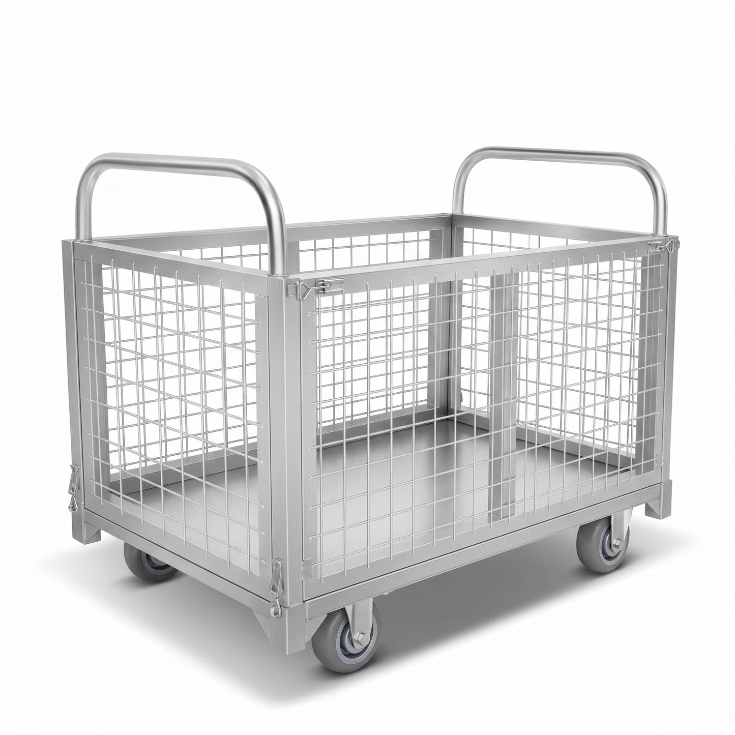 4-in-1 Rolling carts with cage, Multi-Purpose Heavy-Duty Duty cart, 2200-pound Capacity, Folding cart with 5-inch Wheels, for Groceries, Garage, Warehouse (39.4 inches Long x 23.6 inches Wide)