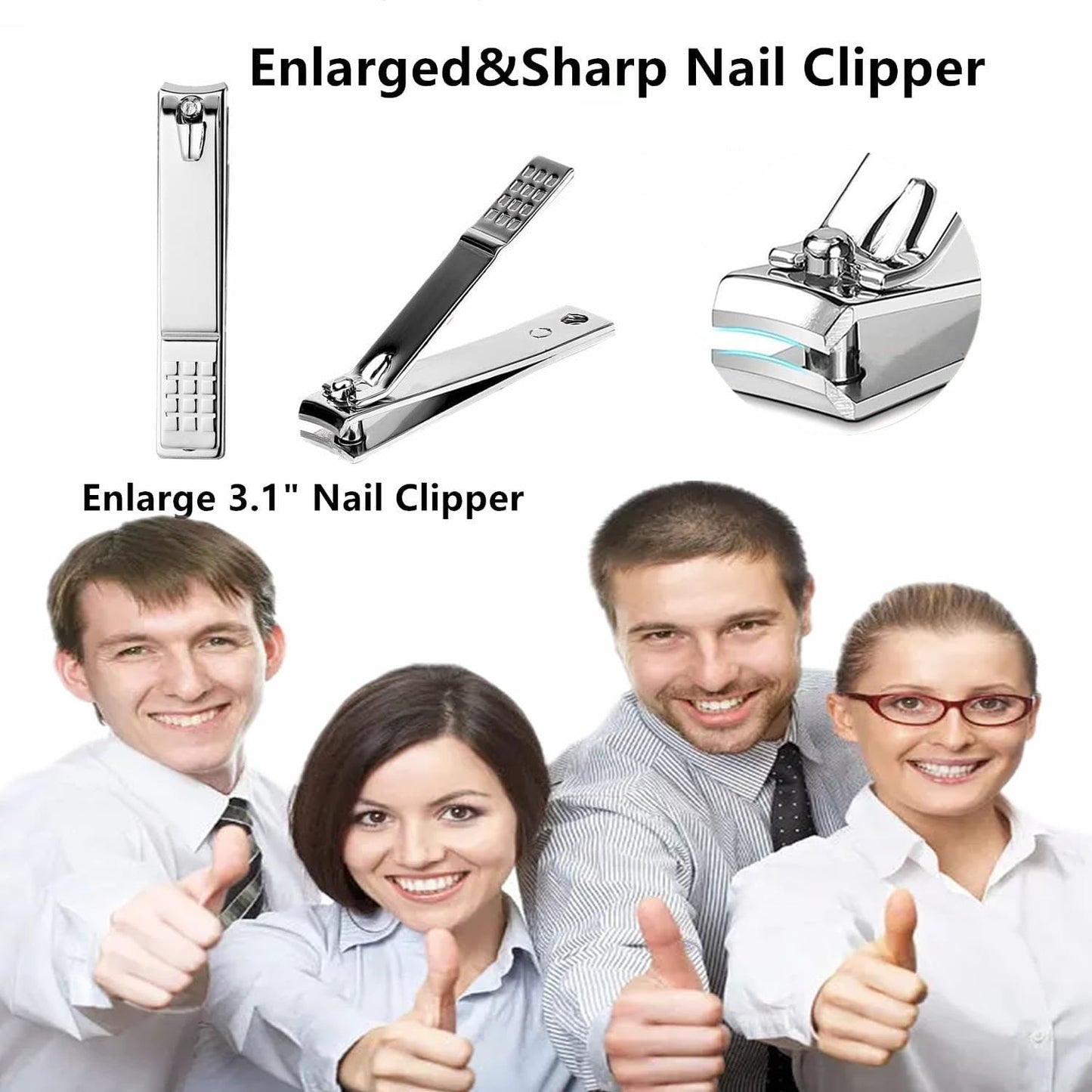 Manicure Set Nail Clipper Set Men Women Nail Clippers Toenail Fingernail Cutters Personal Care Tools Manicure Pedicure Tools with Travel Case Grooming Kit Present for Men Women Family Friends