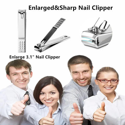 Manicure Set Nail Clipper Set Men Women Nail Clippers Toenail Fingernail Cutters Personal Care Tools Manicure Pedicure Tools with Travel Case Grooming Kit Present for Men Women Family Friends