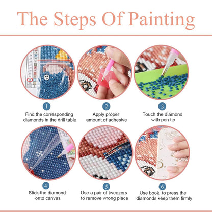 5D Diamond Art Painting Kits for Kids with Wooden Frame - Diamond Art for Kids Ages 6-8-10-12,DIY Art and Crafts Big Gem Gift Diamond Dots Painting by Number Kit Home Wall Decoration(7X7 inch)