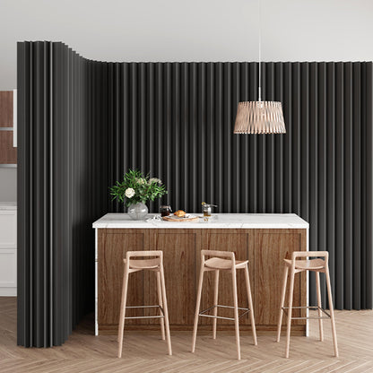 Paper Room Divider – Folding Privacy Screen & Portable Partition, Indoor Freestanding Wall for Home, Office, Clothing Store & Business Use(Black)