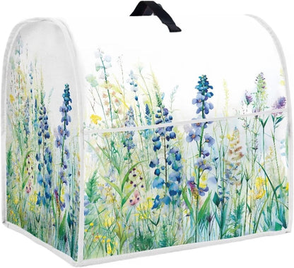 Dust Cover for Tilt Head 6-8 Quart Kitchen Stand Mixer, Easy to Clean with Pockets, Blue Green Floral