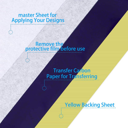 Tattoo Transfer Paper,100 Sheets Premium Tattoo Stencil Paper for Tattooing，4 Layers 8.5" X 16.5"