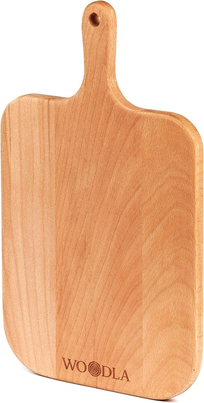Individual Charcuterie Small Wood Cutting Board with Handle, 12.8 x 7.5 Inch (CB-001, Medium)