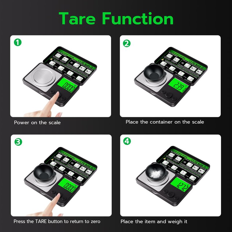 Wigearss Digital Milligram Scale 50g x 0.001g, Mini Precision Scale with Tare weight Function,Calibration Weight ＆ Backlit LCD Display, Pocket Micro Scale for Weighing Powder, Gold, Jewelry, Mini Food