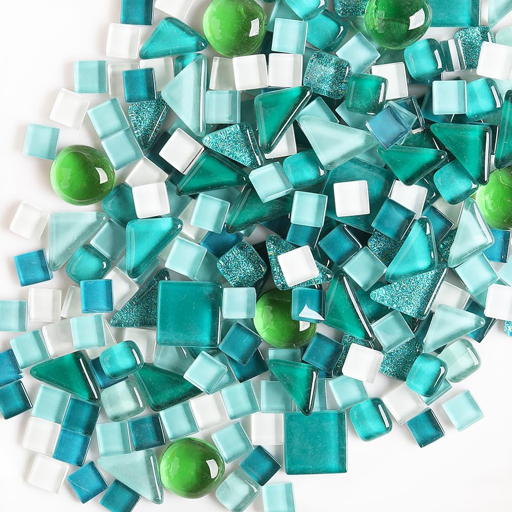 1 LB Mixed Crystal Glass Mosaic of Different Sizes, Loose DIY Mosaic Art Hobbies Craft Material, Accessories, Mosaic Supplier (DS302)