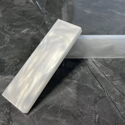 YEEYOUNG White Pearl Resin Acrylic Epoxy Resin Material Scales Blanks For Knife Handle Pistol Grips Shell Plate High Gloss Blank Slabs DIY Tool - 2/Pack