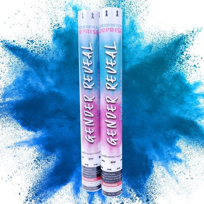 16 Inch 2 Pack Gender Reveal Surprise - Blue Gender Reveal Powder Cannon Bundle - Easy to Use Blue Powder Cannon