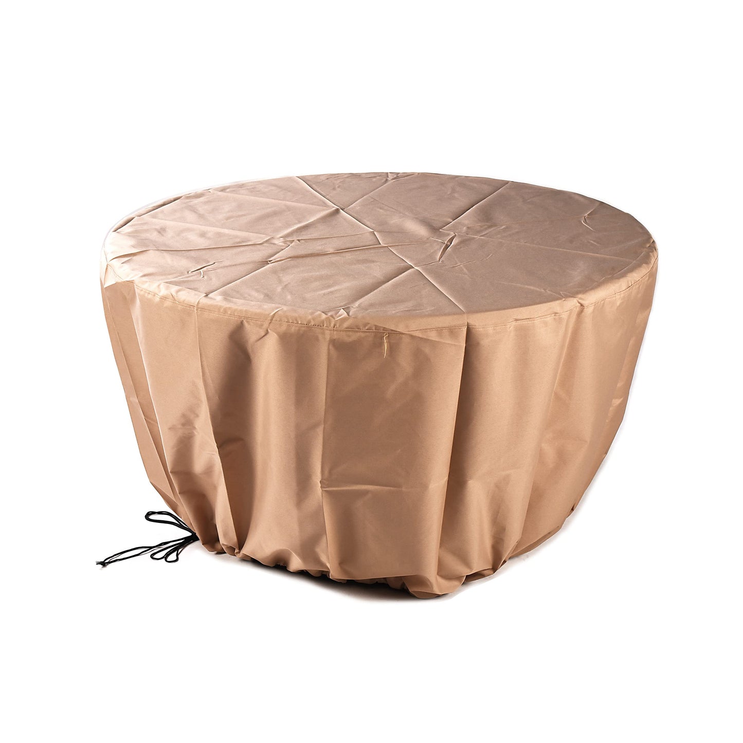 Oakland Living Round 34 in. x 34 in. Aluminum Propane Fire Pit Table with Glass Beads, Two Covers, Lid, 37,000 BTUs in Brown Finish