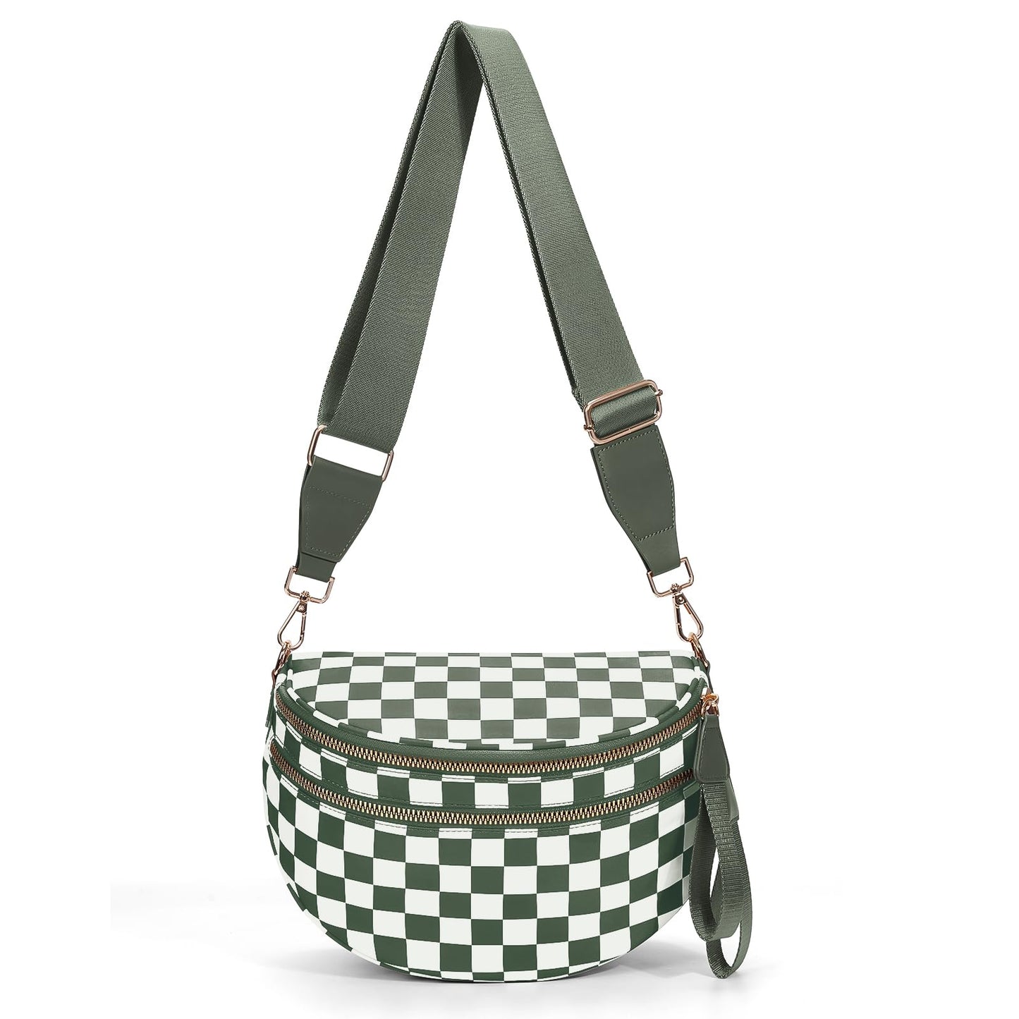 Checkered Crossbody Bum Bags for Women Nylon Checkered Purse Checkerboard Fanny Pack