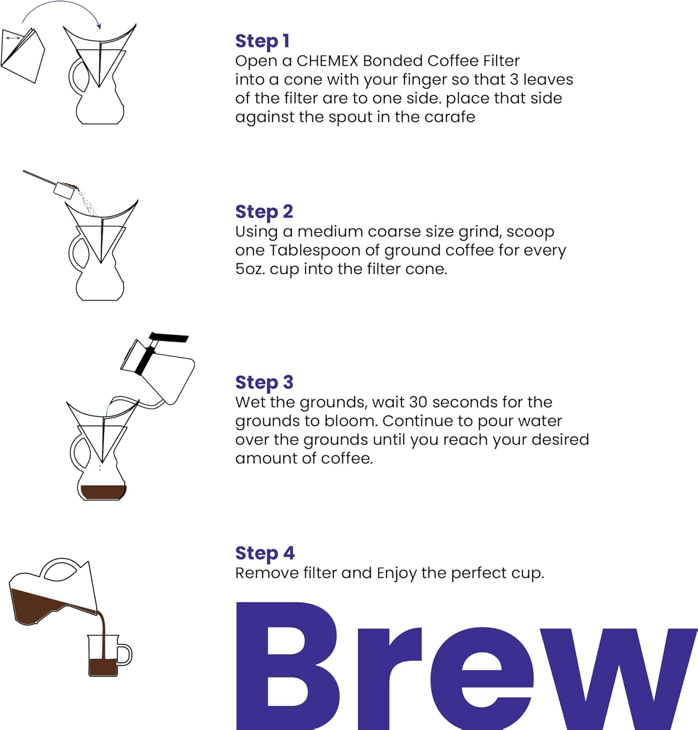 3-Cup Packaging Chemex Pour-Over Glass Coffeemaker - Glass Handle Series - - Exclusive