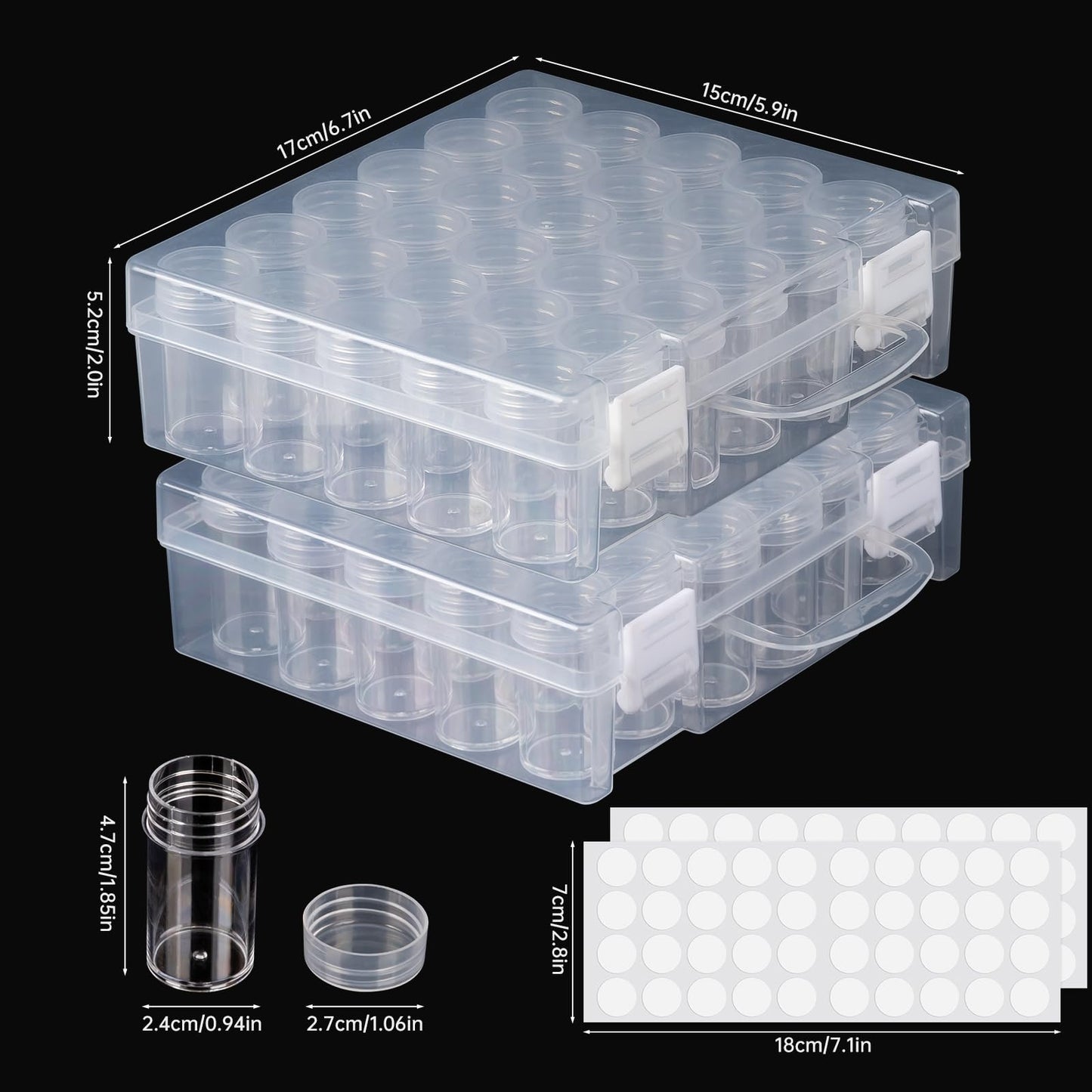 Bead Organizer, Bead Containers, 30 Grids Diamond Painting Storage Containers Clear Bead Organization Diamond Painting Accessories Small Storage Container for Beads Seeds Glitter Rhinestones (2 Pack)