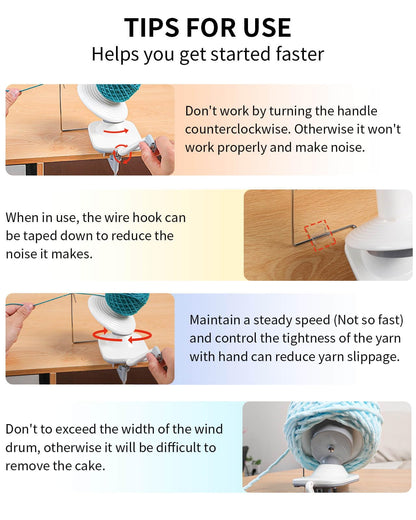 SPEENSUN Yarn Winder, 3.5 OZ Easy-to-Install and Efficiently Yarn Spinner with Lower Noise, Robust ABS Material Ball Winder for Crochet and Knitting Lover for Yarns Below Size 5