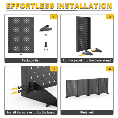 Ultrawall Pegboard Display Stand, Metal Tabletop Pegboard Display, Accessories Rack Organizer for Jewelry, Retail Stores, Craft Shows, 12"X16", 4pcs Black