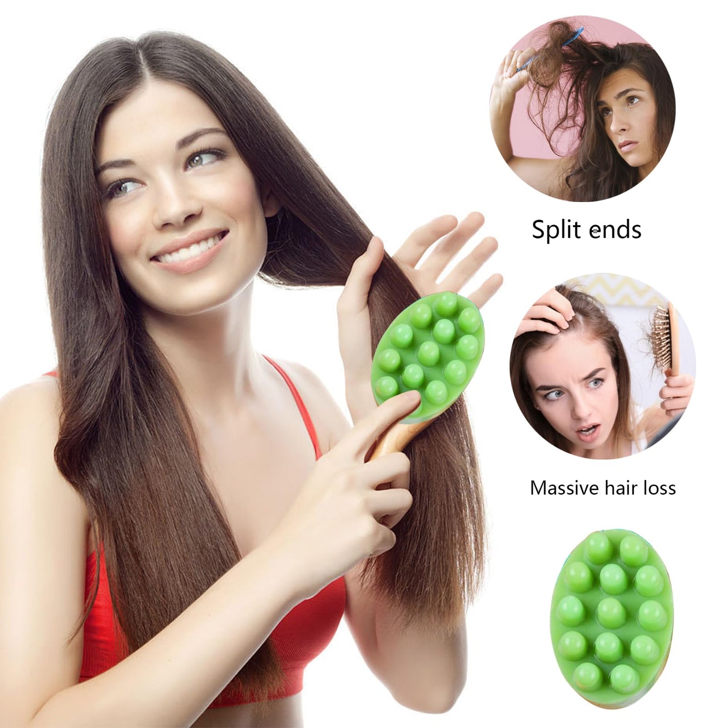 2Pcs Silicone Massage Bar Soap Molds, Handmade Soap Molds for Soap Making, 3D Hair Comb Ice Mold Scalp Massager, Hair Brush Soap Bar Silicone Mold, Food Grade Soap Mould Massage Moulds