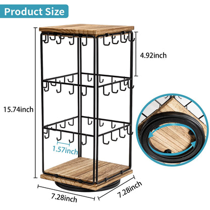 Yoimori 360 Rotating Earring Display Stands for Selling, Earring Rack Display Holder Stand, Jewelry Display for Vendors Selling Earring Cards, Necklaces, Bracelets, Hair Accessories (48 Hooks)