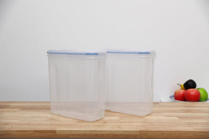 Set 2 Basicwise Large BPA-Free Plastic Food Cereal Containers, Airtight Spout Lid