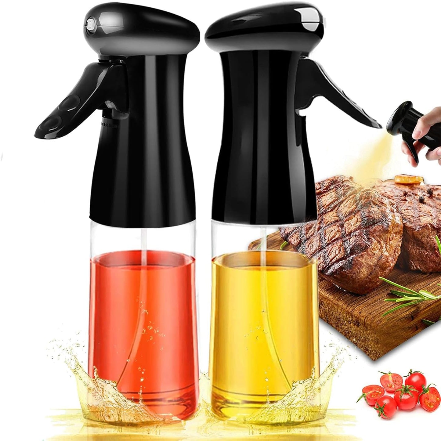 2 Pack MORDEN MS Oil Sprayer for Cooking, Oil Sprayer Mister Olive Oil Dispenser Bottle for Kitchen Air Fryer BBQ Salad
