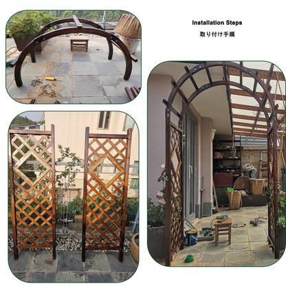 KUYBTU Rose Arch Arbour Trellis for Various Climbing Plant Wooden Sturdy Garden Arbor Weather Resistant Pergola Archway Backyard Decoration 120X50X217Cm/160X50X237Cm/208X50X261C-White-140x50x225cm