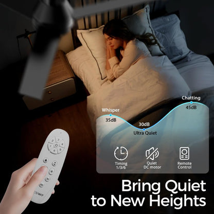 CSWF Ceiling Fans with Lights Remote Control - Flush Mount Dimmable 3000K-6500K LED 6 Speed with Quiet DC Motor for Bedroom, Living Room and Outdoor Patio