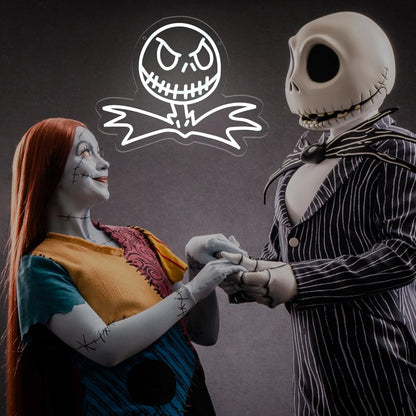 DAOXUZO Jack Skellington Neon Sign, Dimmable Light Up Skeleton Hanging USB Powered for Wall Decor, Living Room, Bedroom, Game Room Decor, Birthday Halloween & Christmas Gifts 15.1 * 12.2 inch