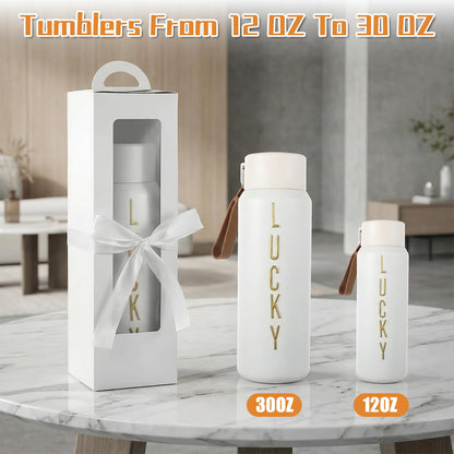 30 Pcs Tumbler Gift Box with Handle, Sublimation Tumblers Package Boxes, with Clear Window and Ribbon, Heat Press Blanks Bottle Gift Box, for Bridesmaid Gifts Wedding Favors Wrapping Packaging DIY Dec