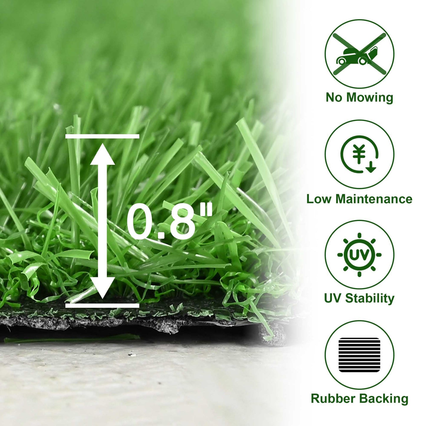 Yescom Sports Sled Strips Turf Gym Turf Flooring for Weight Sled Push Gym Equipment Outdoor Indoor Use 50'x3'x2PCS(300 Sq.Ft) 0.8" H